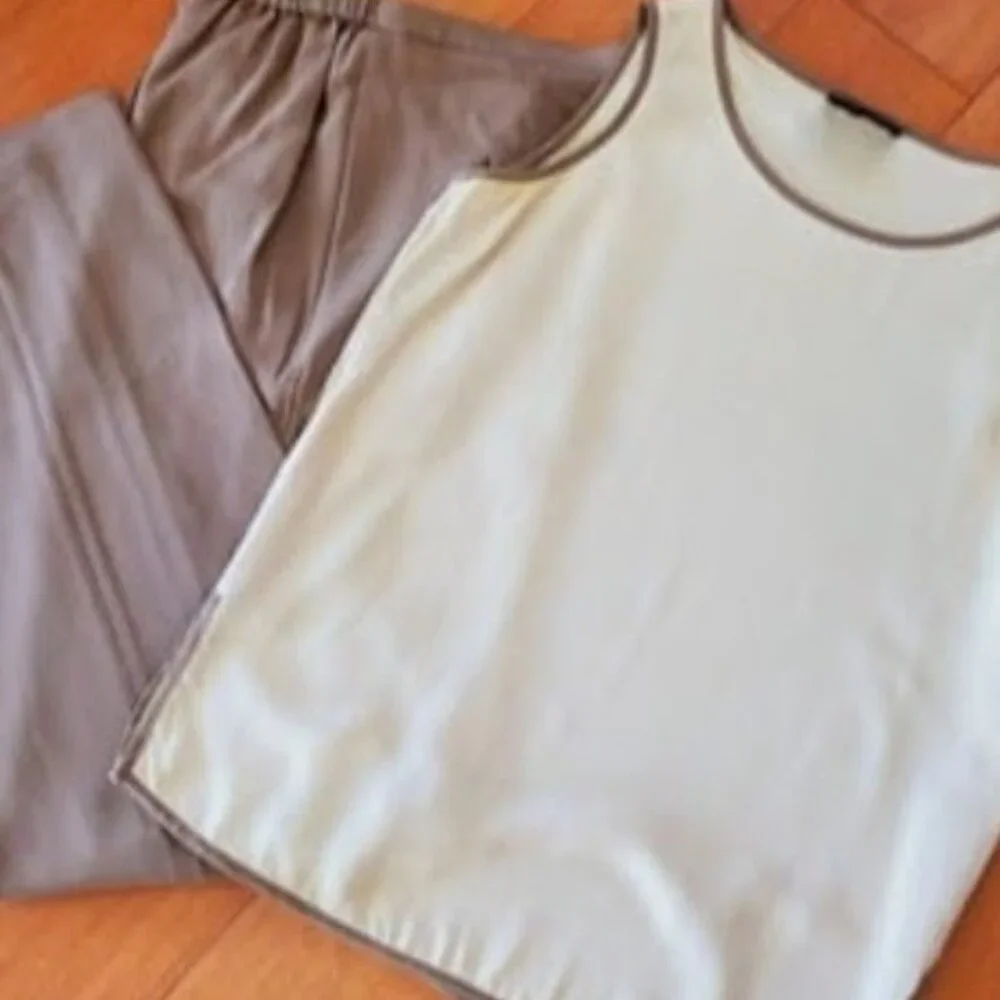3 pieces vtg silk pants suit by Sandra King,  S